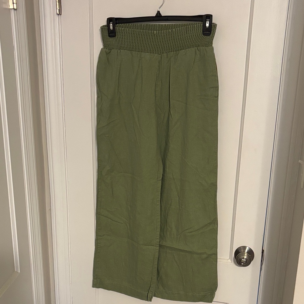 Love Tree Sage Green Textured Pants - Picture 1 of 4